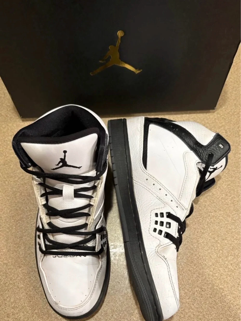 Jordan Men’s White and Black High-Top Sneakers